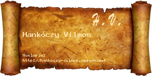 Hankóczy Vilmos névjegykártya